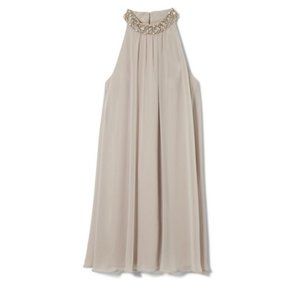 NEW Vince Camuto Chiffon Trapeze Dress with Jeweled Neckline